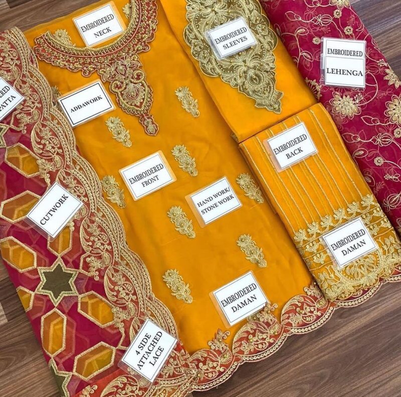 Aangan by Imrozia Unstitched 3 Piece Luxury Wedding Formal Collection AC-43 - Image 2