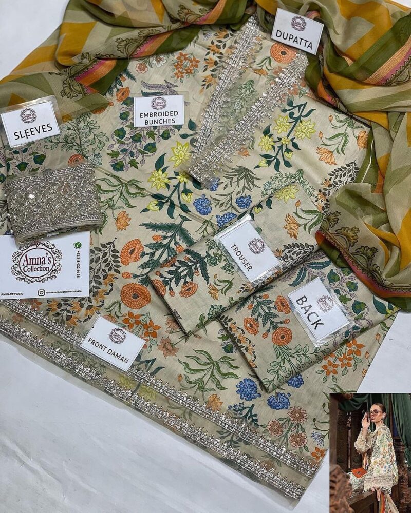 M.PRINTS LAWN COLLECTION  CHIFFON DUPATTA AC-41 - Image 6