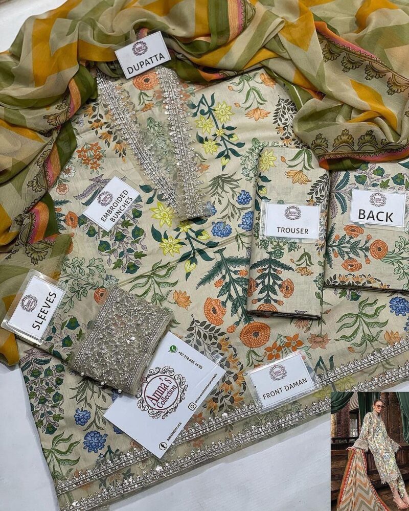 M.PRINTS LAWN COLLECTION  CHIFFON DUPATTA AC-41 - Image 4