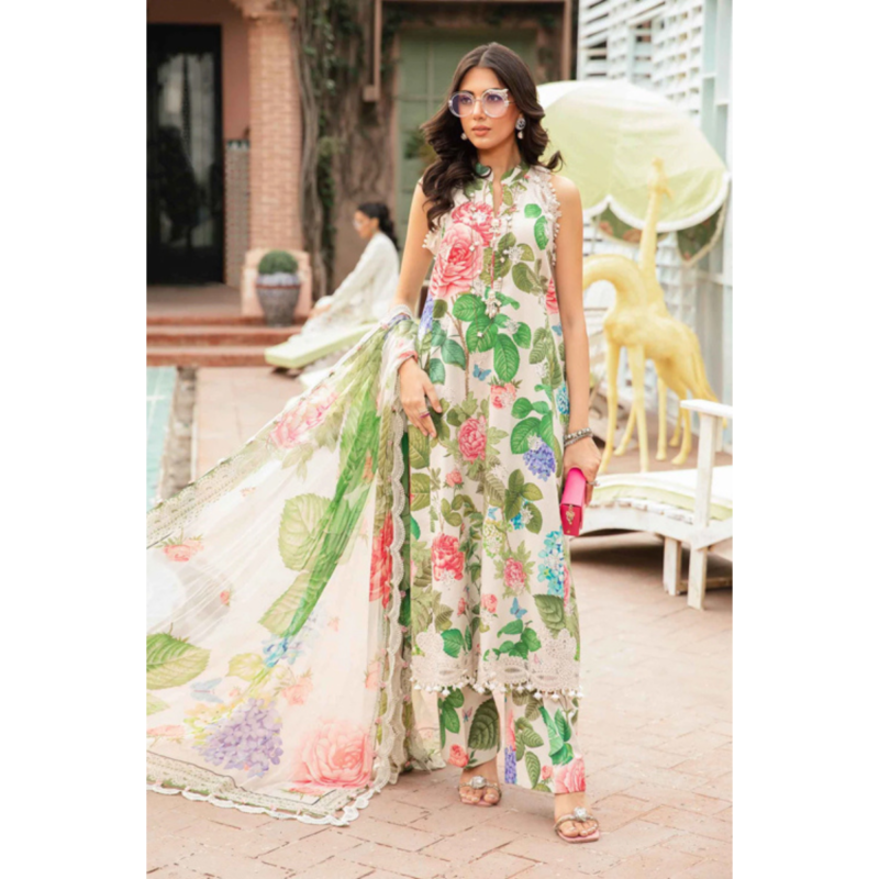 M Basics By Maria B Unstitched 3 Piece Emb Lawn AC-112