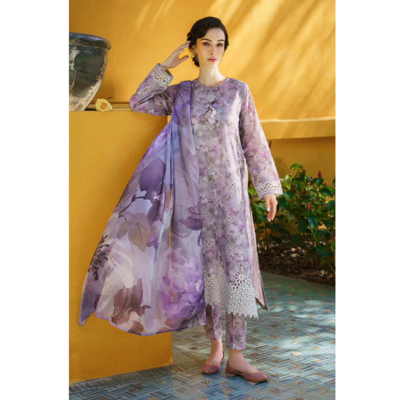 Baroque Pink Lawn Chikankari Luxury AC-113
