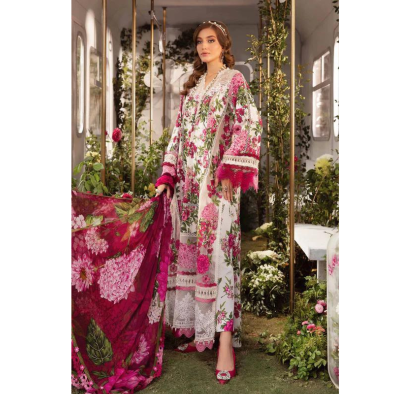 Maria B White & Pink Digital Emb AC-30