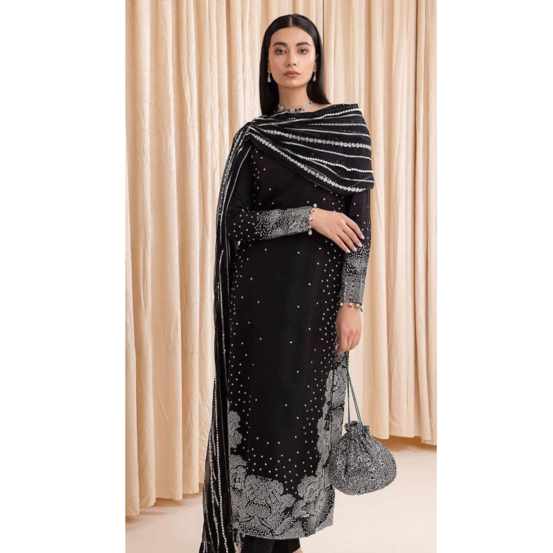 JAZMIN RAW SILK WITH CRINKLE CHIFFON DUPPATTA AC-53