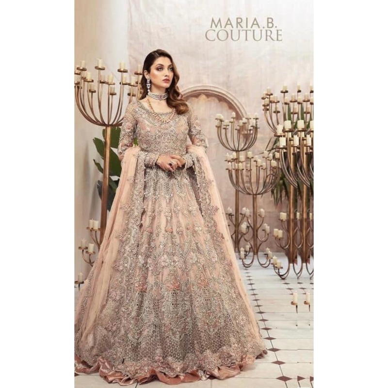 Maria.b Bridal Luxury Net Embroidered 2023 with Net Emb Dupatta, Silk Trouser AC-135
