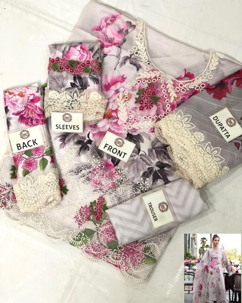 Asifa Nabeel White Digital Printed Silk Collection AC-115 - Image 4