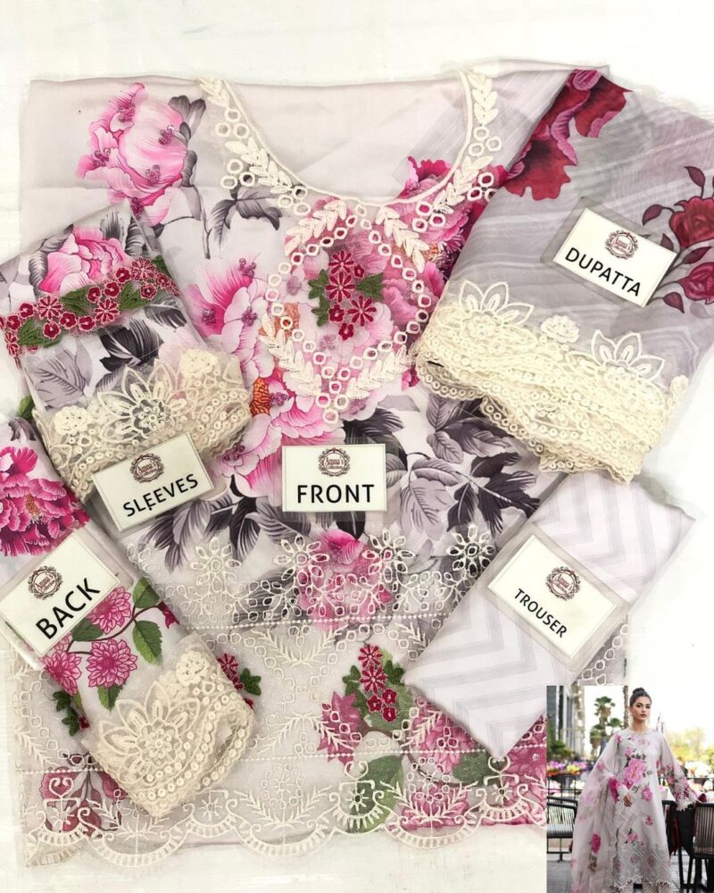 Asifa Nabeel White Digital Printed Silk Collection AC-115 - Image 2