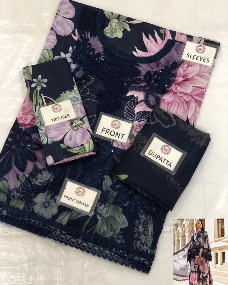 3 Piece Unstitched Printed Cambric Suit AC-127 - Image 5