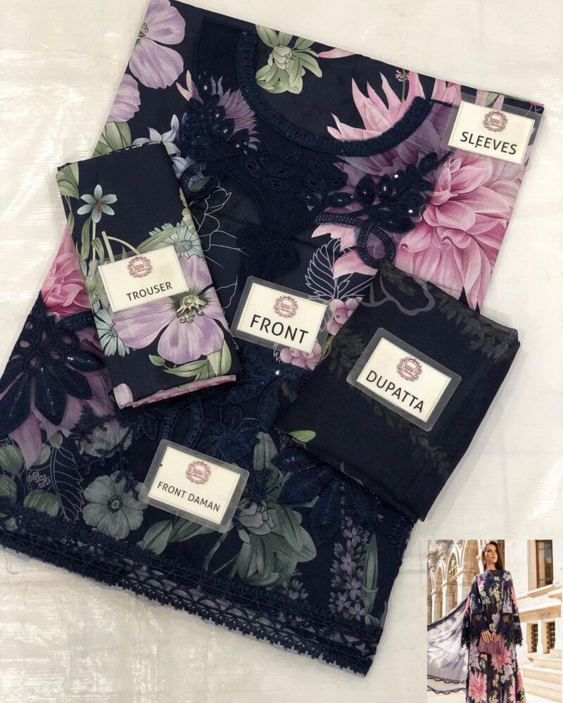3 Piece Unstitched Printed Cambric Suit AC-127 - Image 7