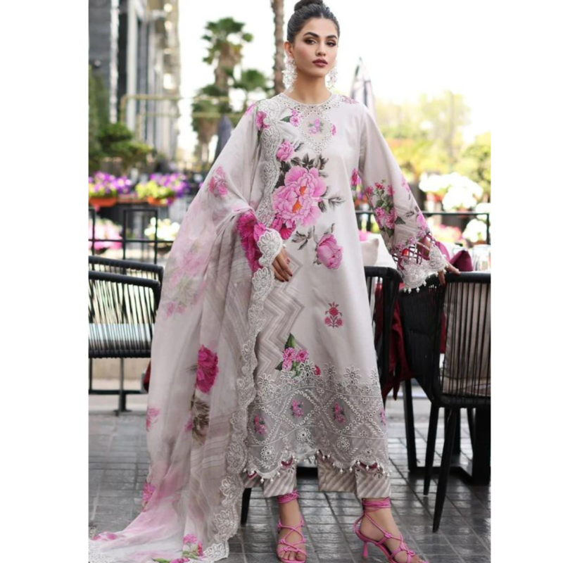 Asifa Nabeel White Digital Printed Silk Collection AC-115