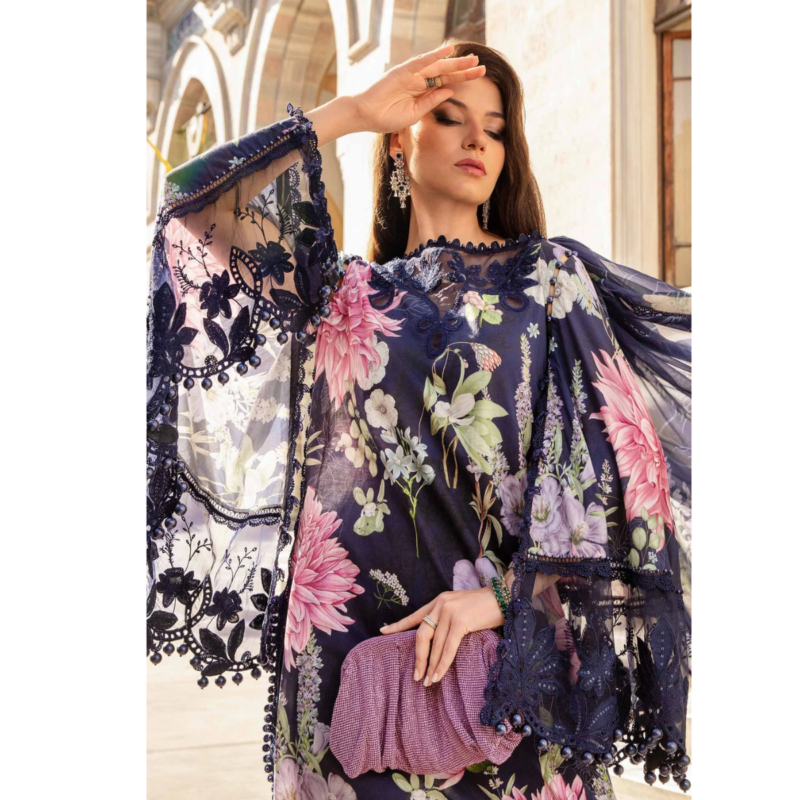 3 Piece Unstitched Printed Cambric Suit AC-127 - Image 2