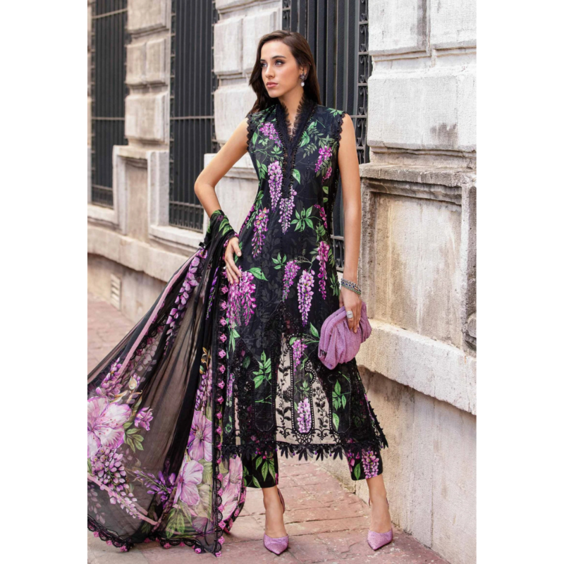 Maria B Embroidered Suit Unstitched 3 Piece AC-128
