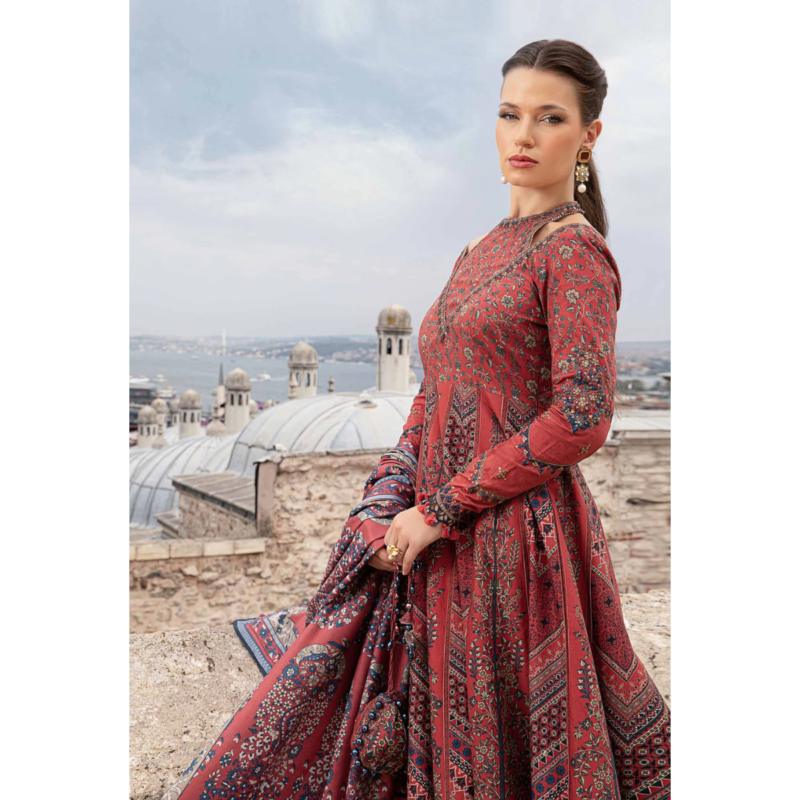 Maria B Embroidered Suit Unstitched 3 Piece AC-130 - Image 2