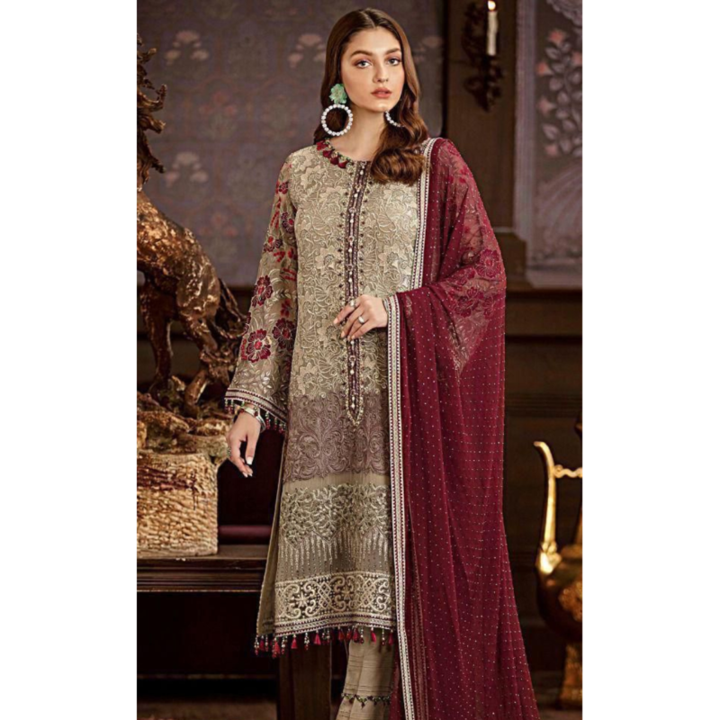 Flossie 3PC UNSTITCHED CHIFFON SUIT AC-156
