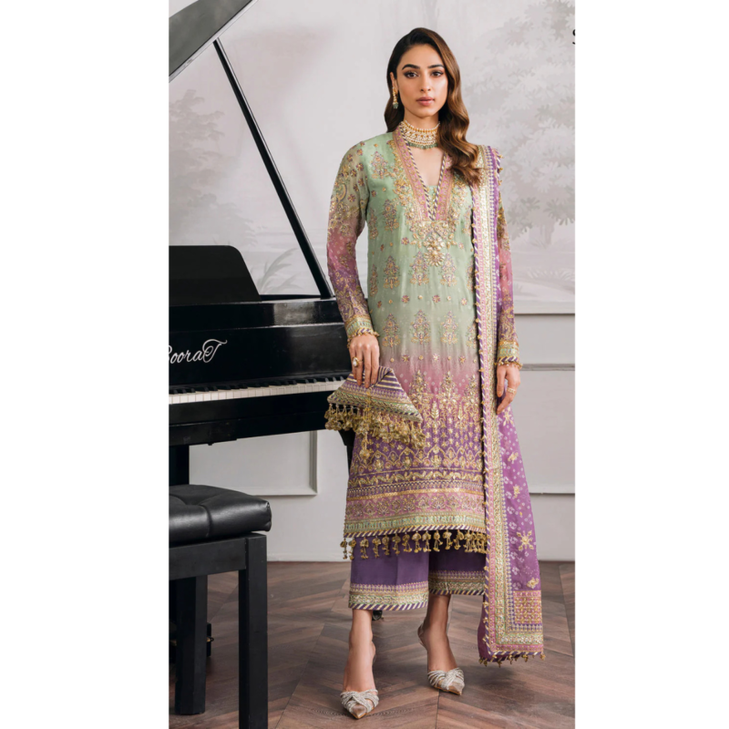 BAROQUE LUXURY EMBROIDERED HANDWORK CHIFFON AC-200