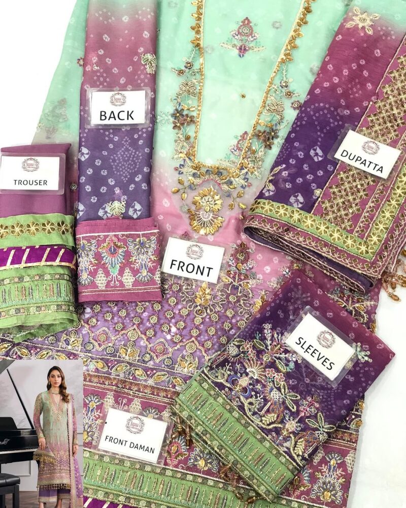 BAROQUE LUXURY EMBROIDERED HANDWORK CHIFFON AC-200 - Image 6