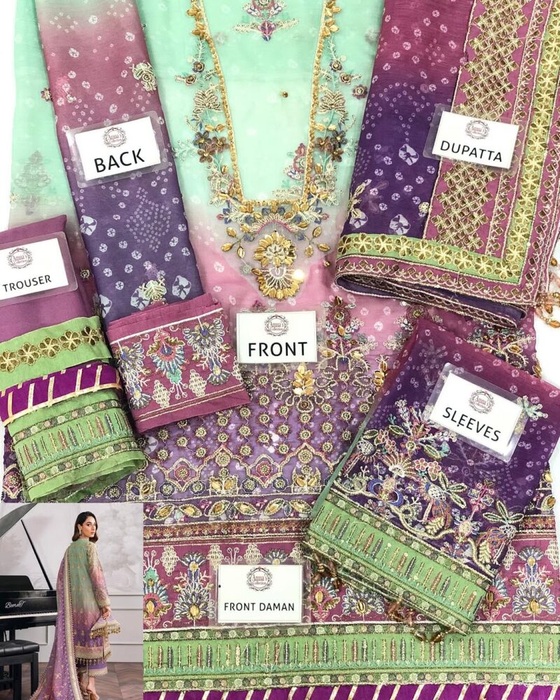 BAROQUE LUXURY EMBROIDERED HANDWORK CHIFFON AC-200 - Image 5
