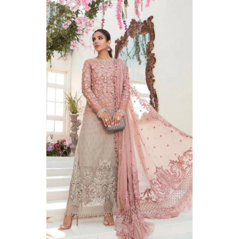 MARIA B CHIFFON 3 PC SUIT AC-222