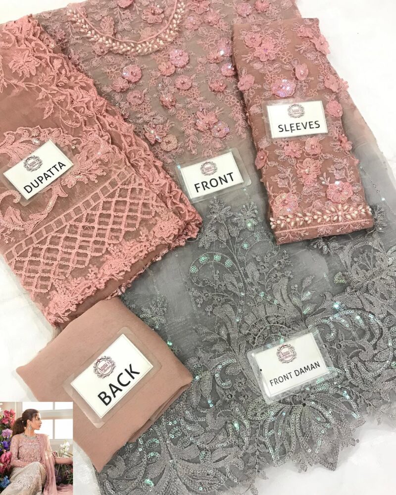 MARIA B CHIFFON 3 PC SUIT AC-222 - Image 4