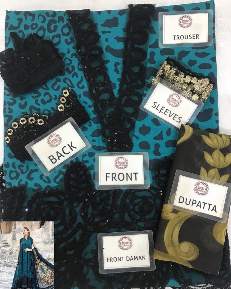 3-PC UNSTICHED Lawn Silk Dupatta AC-265 - Image 5